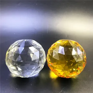 Honor Of Crystal Grosir Kualitas Tinggi Potongan Berlian Dekoratif Bola Kristal Bersegi Bening 80Mm dengan Bagian Bawah Datar
