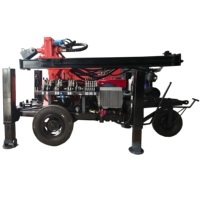 Foreuse hydraulique de puits d'eau de type remorque de 130 mètres avec moteur et pompe, vitesse de forage rapide pour les fondations de construction