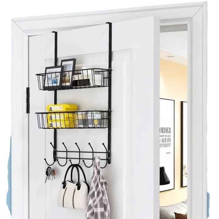 Entry Hardware Door Storage Rack Over The Door Pantry Organizer 2 Tier Over The Door Storage Rack ...