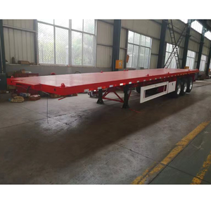 รถกึ่งพ่วงเตียงแบน45ft 40ft 30ตันพร้อมรถพ่วงบรรทุกวัสดุเหล็ก3เพลา - Product Image 2