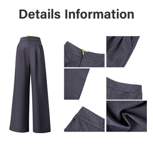 Pantalon d'hiver ZYHT 35377 pour femme, gris, <span class=keywords><strong>taille</strong></span> <span class=keywords><strong>haute</strong></span>, coupe large avec design plissé, <span class=keywords><strong>silhouette</strong></span> flatteuse - Product Image 4