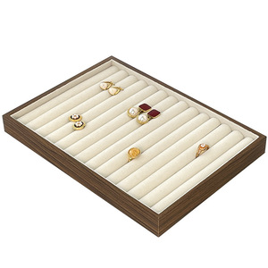 HZ012 Oriole Jewelry New <b>Walnut</b> Grain Rectangular Jewelry Box <b>Drawer</b> Closure Built-in Storage Trays Ring Necklace Earring - Product Image 5