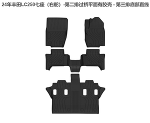 Jourm ------ Tapetes de TPE para Toyota Land Cruiser LC250 2024 de <span class=keywords><strong>7</strong></span> <span class=keywords><strong>Plazas</strong></span> - Fila 3 con Base Recta - Product Image 2