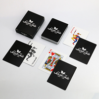 Cartes de poker publicitaires personnalisées avec logo arabe, cartes à jouer noires, jeu de cartes en plastique durable pour le divertissement familial
