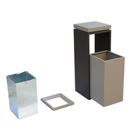 Conteneur à déchets rectangulaire en métal de grande taille pour extérieur, poubelle de jardin, poubelle de rue, bac à ordures commercial en acier