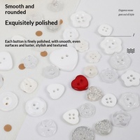 Boutons en résine pour chemises, cardigans, manteaux, pyjamas, colorables, formes simples (carré, cœur, fleur de prunier, irrégulière), à 2 ou 4 trous