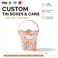 Boîte de rangement de biscuits en métal fer blanc coloré personnalisé panier cadeau en fer blanc pour enfants pour l'artisanat et les cadeaux