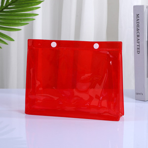 Thân Thiện Với Môi Vẻ Đẹp Ánh Sáng Màu Xanh Xem Thông Qua Nút PVC Túi Nhỏ Trong Suốt Màu Xanh PVC Bàn Chải Mỹ Phẩm Tổ Chức - Product Image 2