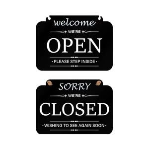 Venta directa de fábrica, personalizado, de doble cara, reversible, entra, estamos abiertos y lo sentimos, estamos cerrados, letrero de negocios para exteriores - Product Image 1