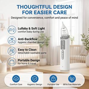 Aspirateur nasal automatique pour bébé, nettoyeur <span class=keywords><strong>de</strong></span> <span class=keywords><strong>nez</strong></span> électrique, aspirateur <span class=keywords><strong>de</strong></span> mucosités <span class=keywords><strong>avec</strong></span> 3 niveaux d'aspiration, kit rechargeable sans BPA, ABS+silicone - Product Image 4
