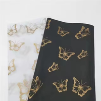 Papier spécial recyclé biodégradable imprimé à l'or, imperméable, de luxe, noir, avec logo personnalisé, pour l'emballage de vêtements et de cadeaux