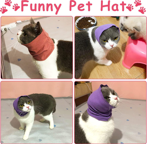 ペット用グルーミング イヤーマフ 騒音軽減・鎮静耳カバー 高伸縮性ソフトコットン 猫犬兼用 防寒・被り物スカーフ - Product Image 6