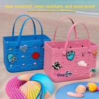 Eva Zweihenklige Strandtasche mit offenem Verschluss, geflochtener Einkaufskorb im Koreanischen Stil, neue handgeflochtene Tasche