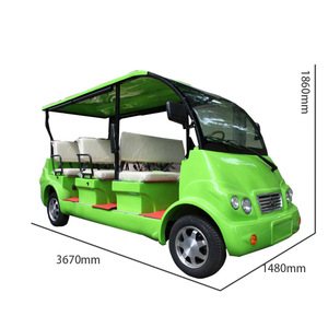 Voiture de tourisme électrique verte à 8 places pour parcs et tourisme - Product Image 5
