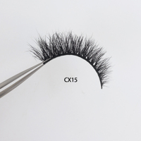 Vente en gros de cils en vison 100% naturels, cils en vison 3D volumineux de 12 mm avec emballage privé