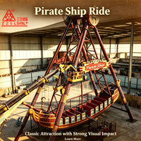 Équipement de parc d'attractions en plein air, manège bateau pirate 24 places avec certificat CE