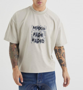 เสื้อยืดโอเวอร์ไซส์ผู้ชายคุณภาพสูง พิมพ์ลายแบบเรียบ พร้อมโลโก้สั่งทำ ขายส่ง OEM เนื้อผ้าฝ้ายนุ่ม ระบายอากาศได้ดี - Product Image 2