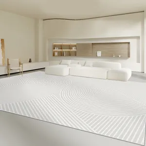 Fabrika toptan 3D alan kilim özelleştirilebilir krem nötr büyük halı oturma odası büyük halı türkiye halı Modern ev dekor