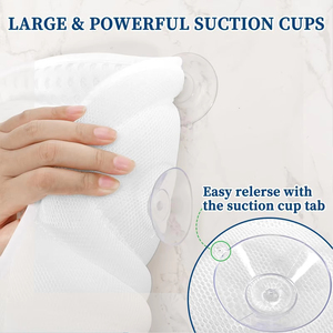 Coussin de bain ergonomique avec surface antidérapante, tissu blanc, coussin de soutien pour soulager le cou, la tête et le dos - Product Image 6