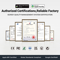 Localisateur d'objets intelligent à double système compatible Apple Find My et Google Find Hub, étanche, anti-perte, pour les voyages en extérieur et les soins des animaux de compagnie