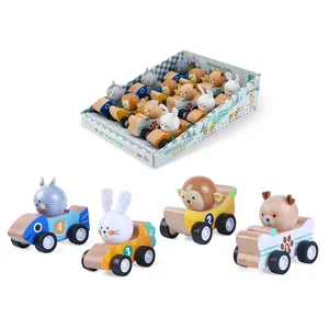 Brinquedos montessori, brinquedos educativos, grande, madeira, puxar para trás, animal, carb, brinquedo para criança