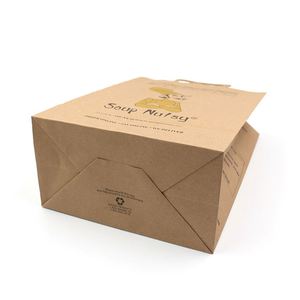 Bolsa de Compra de Papel Kraft Marrón Ecológica y Degradable con Asa para Promociones de Supermercado - Product Image 3
