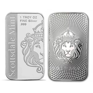 Barre commémorative en <span class=keywords><strong>argent</strong></span> plaqué non magnétique, nouvelle pièce Scottsdale Lion d'un oncle, pour présentation et collection - Product Image 4