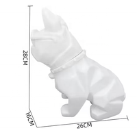 DIY Fluid Poupée en vinyle Bulldog 28 cm Embryon blanc avec tirelire Ornements blancs vierges Peinture graffiti artisanale pour enfants Chien français
