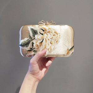 Ladies Peony Embroidery <b>Wedding</b> <b>Clutch</b> Bag Popular Evening Bag Chain Women's Shoulder Bag - Product Image 5