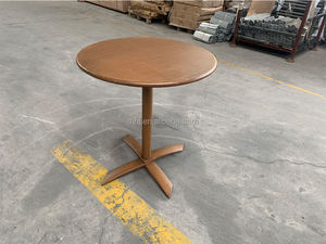 Venta al por mayor de madera de aspecto de aluminio redondo cafetería bar mesa de cóctel - Product Image 5