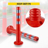 Poste de Advertencia Flexible de TPU de 75 cm, Delimitador de Tráfico de Alta Visibilidad, Bolardo Reflectante de Seguridad Vial para Estacionamientos y Carreteras