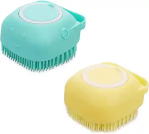 Badkamer Hondenbadborstel Massage Zachte Veiligheid Siliconen Kam Met Shampoobox Pet Accessoires Voor Katten Doucheverzorgingstool