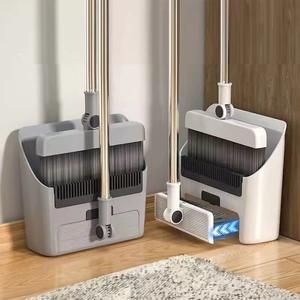 Juego de recogedor de escoba, mango de plástico PP de cerdas suaves, herramienta de limpieza sostenible para el hogar, antiadherente, de mano, para mascotas - Product Image 1