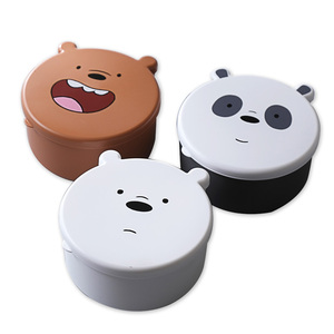 Contenedores de Aperitivos <span class=keywords><strong>para</strong></span> Niños con Diseño de Oso de Dibujos Animados, Paquete de 3, Libres de BPA, Apilables, de Grado Alimenticio, a Prueba de Fugas, Loncheras Redondas <span class=keywords><strong>para</strong></span> la Escuela y Picnic - Product Image 1