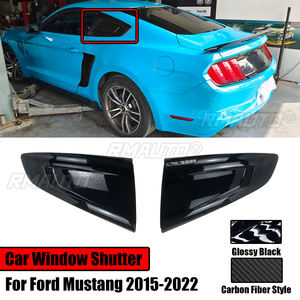A Pair Car Rear Louver Trim for Ford Mustang 2015-2022 <b>Windows</b> Shutter <b>Cover</b> Vent Scoop Decoration Carbon Fiber Style ABS - Product Image 1