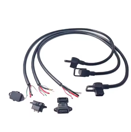 2+4 Power Cord Male and Female Connector Plug Customized Electric Motorcycle Charging Cable with signal Wire for E-bike