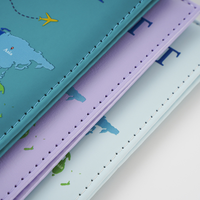 Porta Pasaportes de Viaje de Cuero PU con Diseño de Mapa e Impresión UV con Logotipo Personalizado