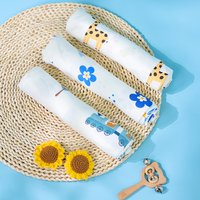 Chapeau et bavette en mousseline pour bébé, ensemble pour unisexe, garçons et filles, doux avec motif de dessin animé
