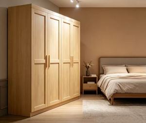 Armario Moderno Escandinavo de Madera Maciza Duradera con Puertas Abatibles, Independiente y Multiusos para Dormitorio - Product Image 3