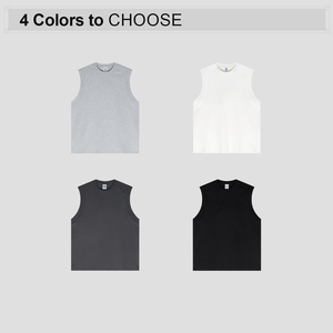 Camiseta sin mangas para hombre, 220GSM, algodón Lyocell, corte holgado, con costuras estructurales, fresca, para gimnasio, deporte, informal - Product Image 2