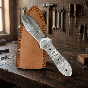 Cuchillos de Acero de Damasco Personalizables de Alta Calidad, OEM, de Alto Rendimiento, con Hoja Fija Recta de Punta Caída y Espiga Completa - Product Image 4