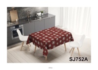 Nappe à imprimé Père Noël et flocon de neige festif - Tissu résistant à l'huile, durable pour les repas de Noël et la décoration de fête
