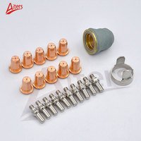 Kit de consommables pour torche de découpe plasma Aiters PT60, 22 pièces : électrode en cuivre/acier, buse, anneau tourbillon et guide à ressort
