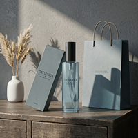 Vente en gros de flacons pulvérisateurs en verre cristal rechargeables de 100 ml, impression personnalisée OEM pour les soins de la peau, sérum, emballage de marque de beauté
