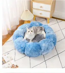 סיטונאי פופולרי מיטת חתול בצורת עלי כותרת קטיפה שינה קן לחיות מחמד יצירתי מרגיע חתול כלב מיטת חיות מחמד
