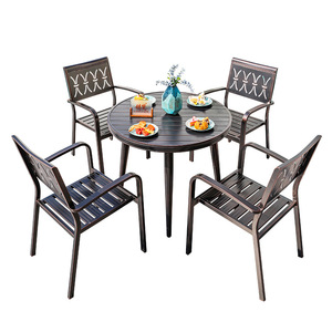 Outdoor Garden Set <b>Aluminum</b> Alloy <b>Table</b> And Chairs 4 Seater Waterproof Courtyard Furniture Contemporary Design - Product Image 1