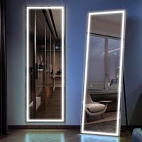 Cermin Kamar Mandi LED Modern Persegi Panjang dengan Lampu, Terpasang di Dinding, untuk Kamar Tidur dan Ruang Ganti