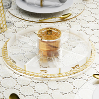 Plateau rotatif en lucite Simanim, plateau en acrylique en forme de nid d'abeille pour la fête de Rosh Hashanah, plateau à sept compartiments avec plat à miel et cuillère