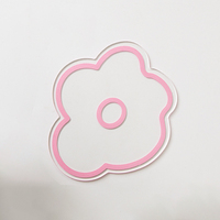 Dessous de verre de tasse acrylique transparent de conception de fleur de Offre Spéciale pour la boisson