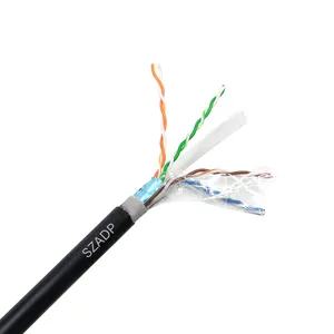Meilleur prix extérieur FTP 23 AWG 0.56mm cuivre nu CCA cat6 câble lan câble réseau